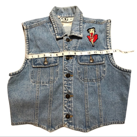 Betty Boop Denim Vest 1990’s light washed denim Size Large - Picture 14 of 14